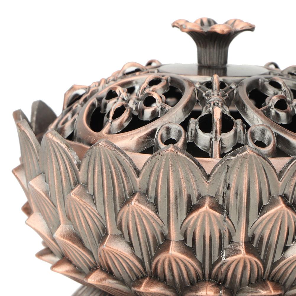 Alloy Craving   Incense Burning Flower Base Buddhist Supplies Home Decoration(Bronze)