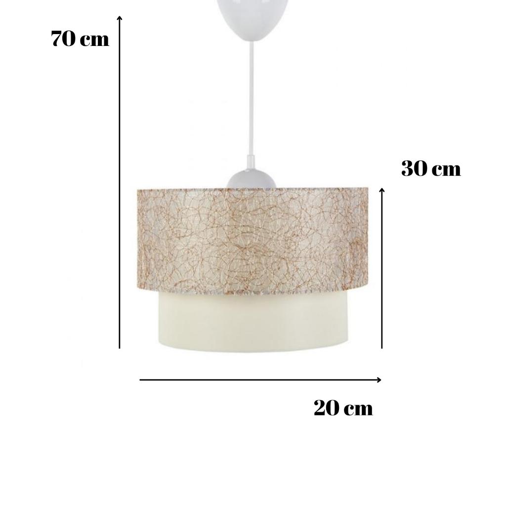 Altın İp Pasta Tekli Sarkıt Avize ve 2 Adet Gold Abajur Seti Yatak Odası