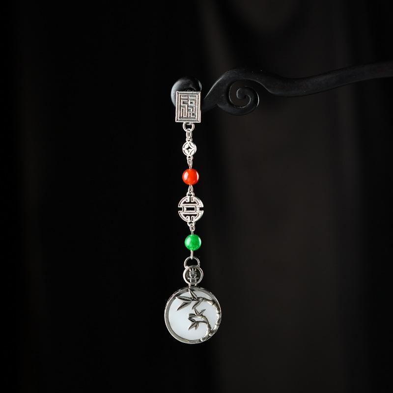 

Дизайн Xizhu подвеска-пуговица ципао ретро серебряная подвеска с бахромой классические китайские аксессуары Ханфу женские