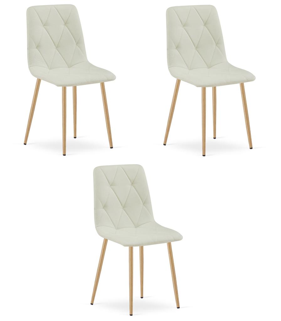 LIBRA chair - beige fabric / wood-colored legs x 3