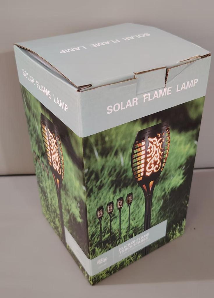 Solar Flame Torch Light - 12 LED Ground Stake for Courtyard Decoration (In Stock)