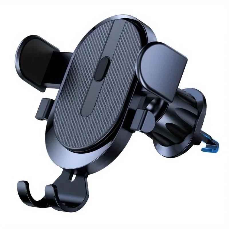 360° Rotating Car Air Vent Phone Holder - Universal Hook Clip Mount with Anti-Slip Grip for iPhone/Samsung/GPS