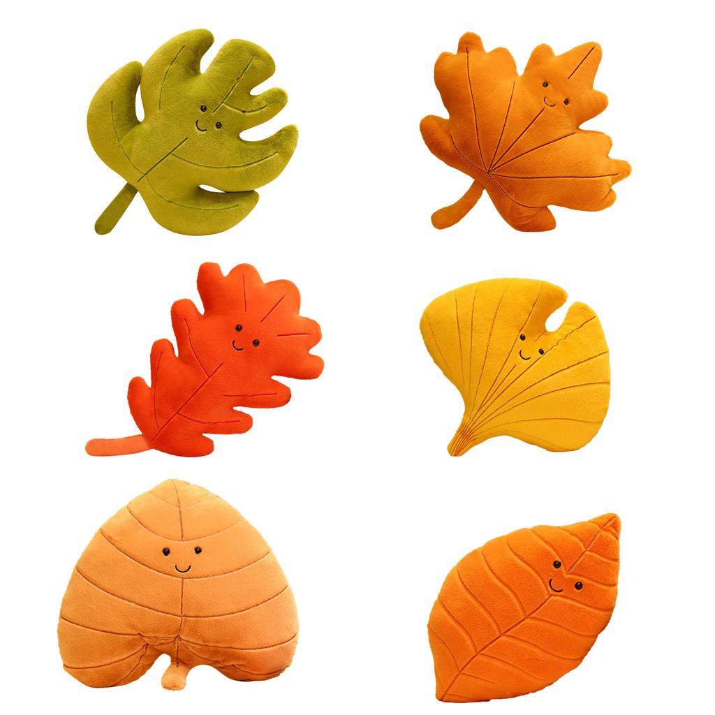 Green Plant Plush Doll Leaf Shaped Pillow Soft and Comfortable Cushion for Relaxation Whimsical and Fun Home Decoration