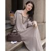 Demana Damen Winter Wollmischung Perlenbesetztes Oberteil & Gerader Rock Zweiteiliges Set