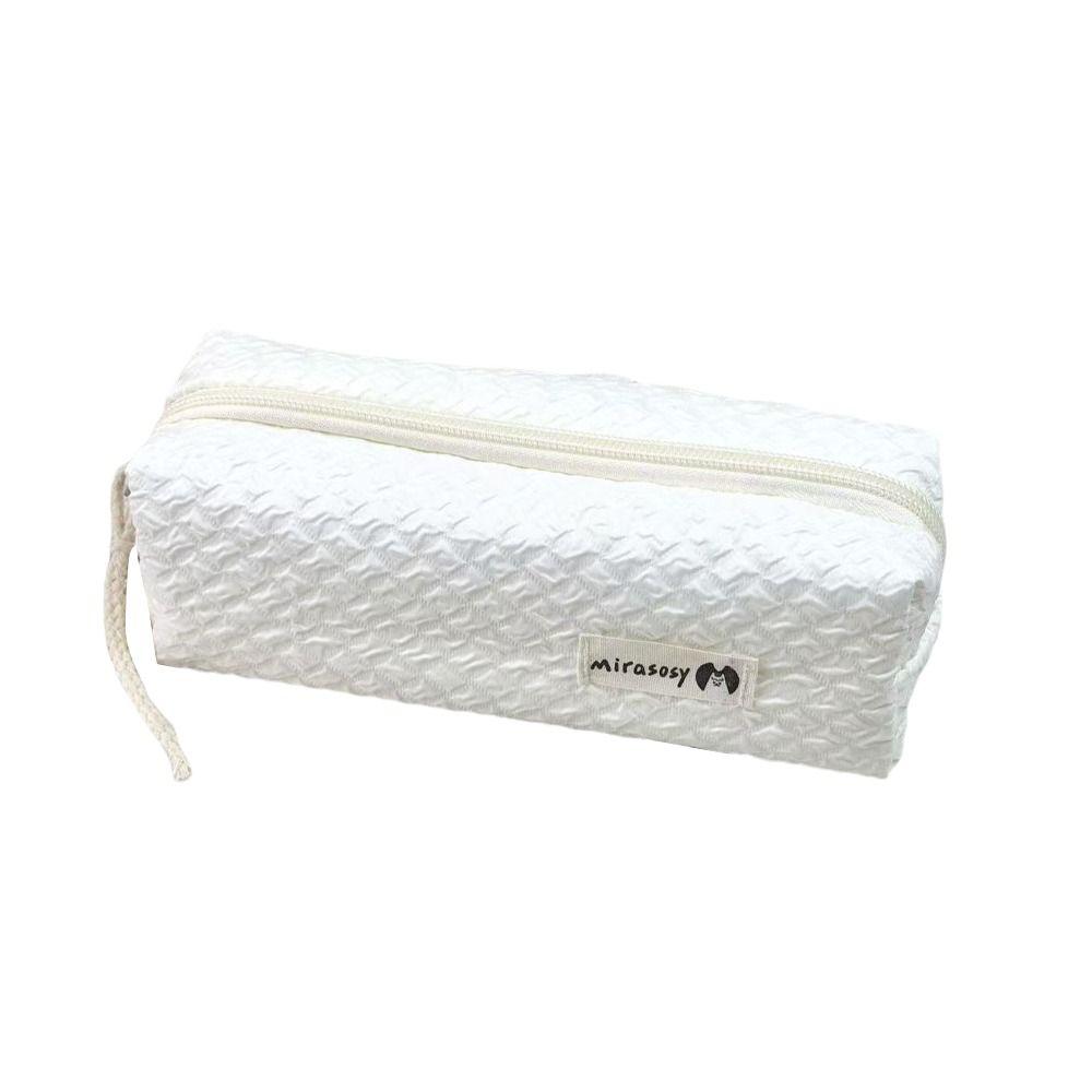 Zipper Closure Zipper Pouch Textured Surface Pencil Case High Quality Makeup Bag  Makeup Storage