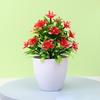 Compact Design Faux Flowers Indoor Décor Potted Plant