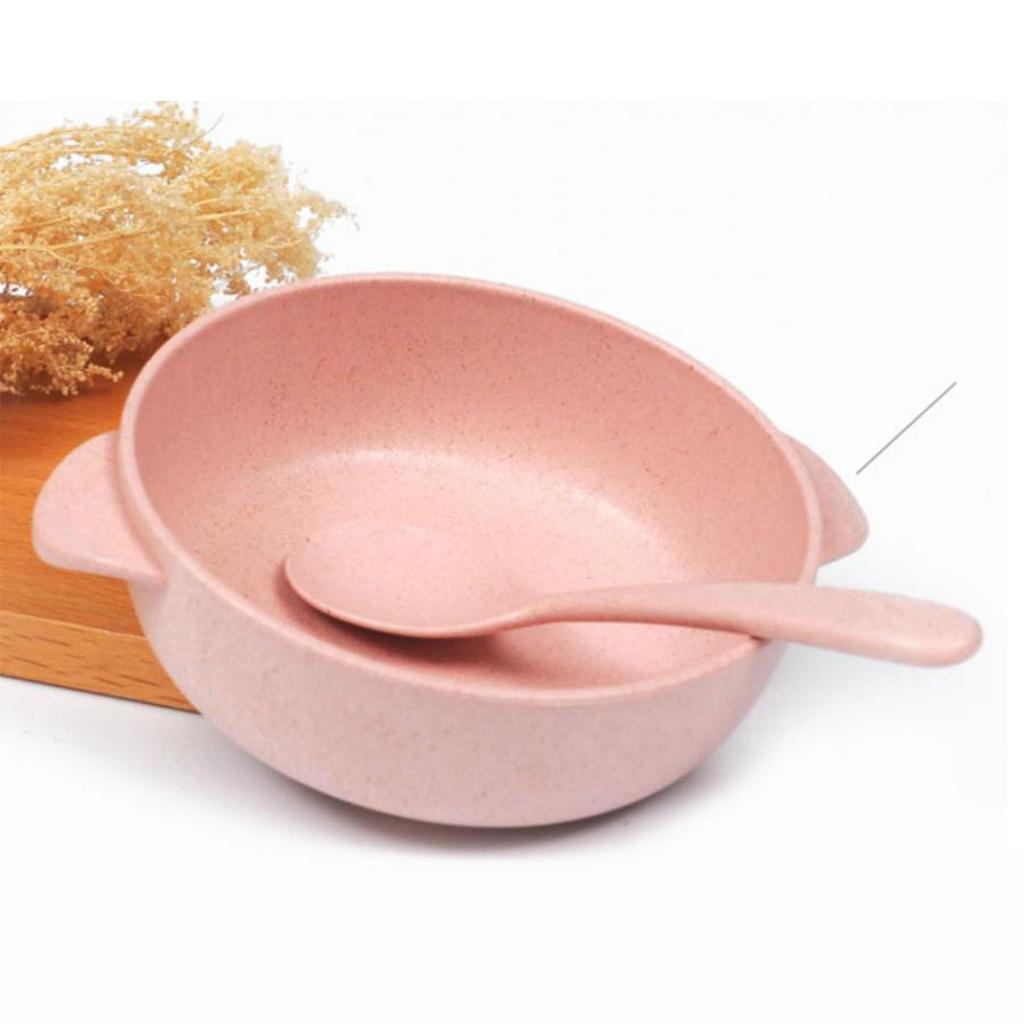 Kid Bowl Environmentally Protective Multifunctional Rugged Kid Dessert Bowl with Spoon for Toddler