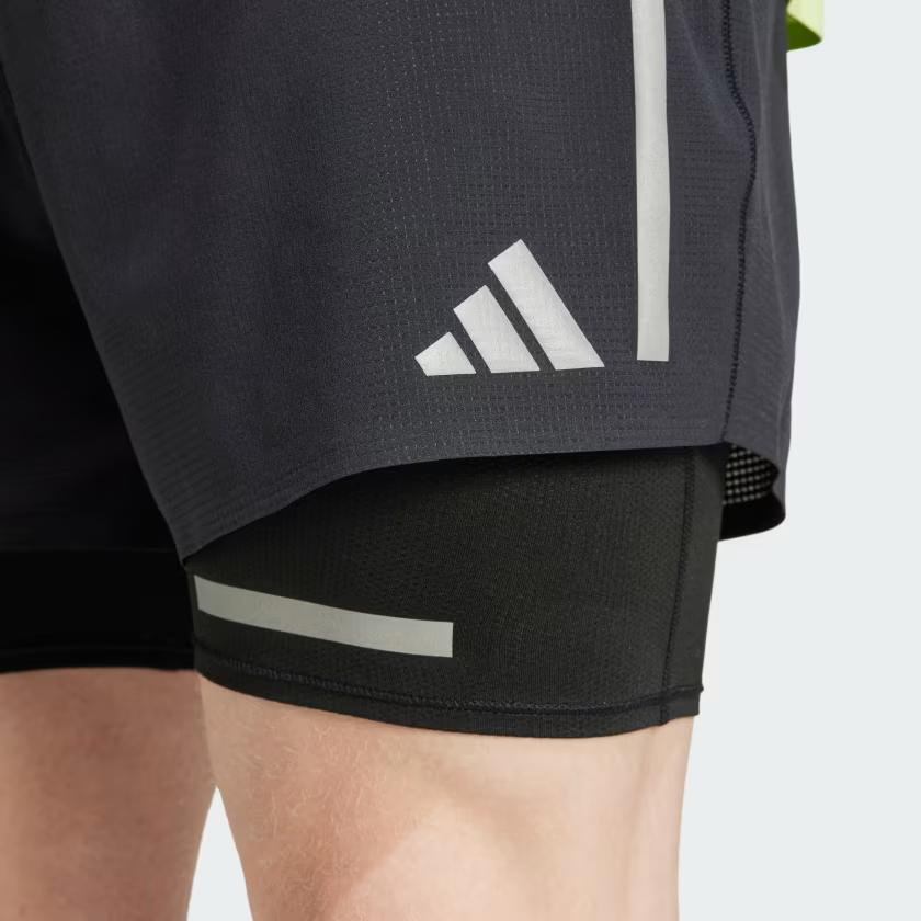 adidas Ultimative Laufshorts mit Reflektoren 2-in-1 Herrenshorts Schwarz JD7800