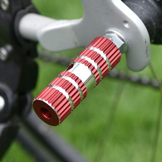 1 Pair Anti-slip Groove Strong Load-bearing High Hardness Bike Rear Pedals Aluminum Foot Rest Pegs Bike Accessories
