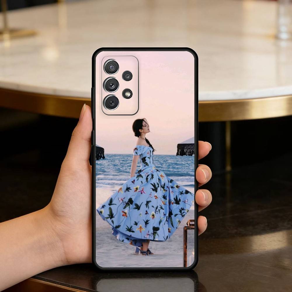

Chinese Actress Crystal Liu Soft Silicone Black Cover Phone Case For Samsung Galaxy A73,A72,A71,A70,A53,A52,A51 Samsung a50 30s 50s