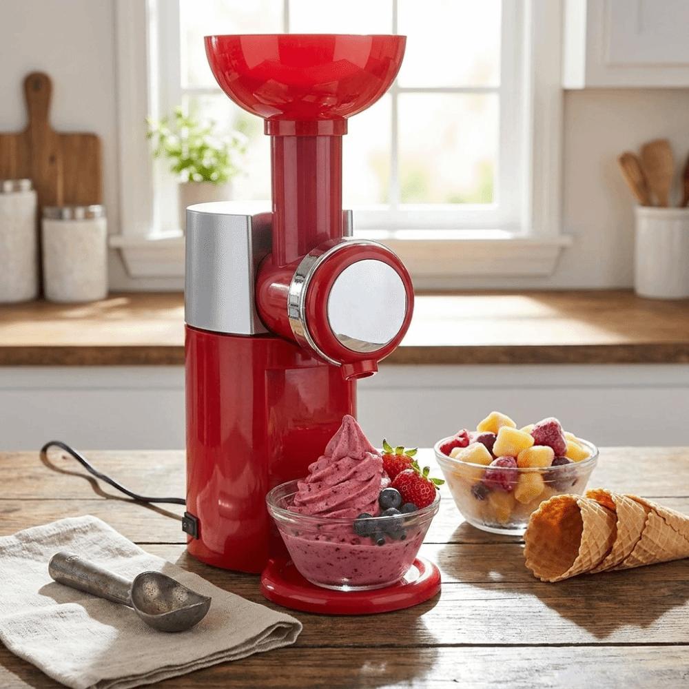 Electric Automatic Ice Cream Maker Dual Voltage Frozen Fruit Dessert Maker Party Dessert Making