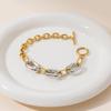 316L Stainless Steel Bicolor OT Clasp Bracelets Foxanry Creative Simple Waterproof Birthday Jewelry Gifts EL0062