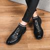 Herrenschuhe Mode Leder Freizeitschuhe Herren Sneaker Outdoor Wanderschuhe zum Schnüren Neu Rutschfest Abrieb Herren Businessschuhe