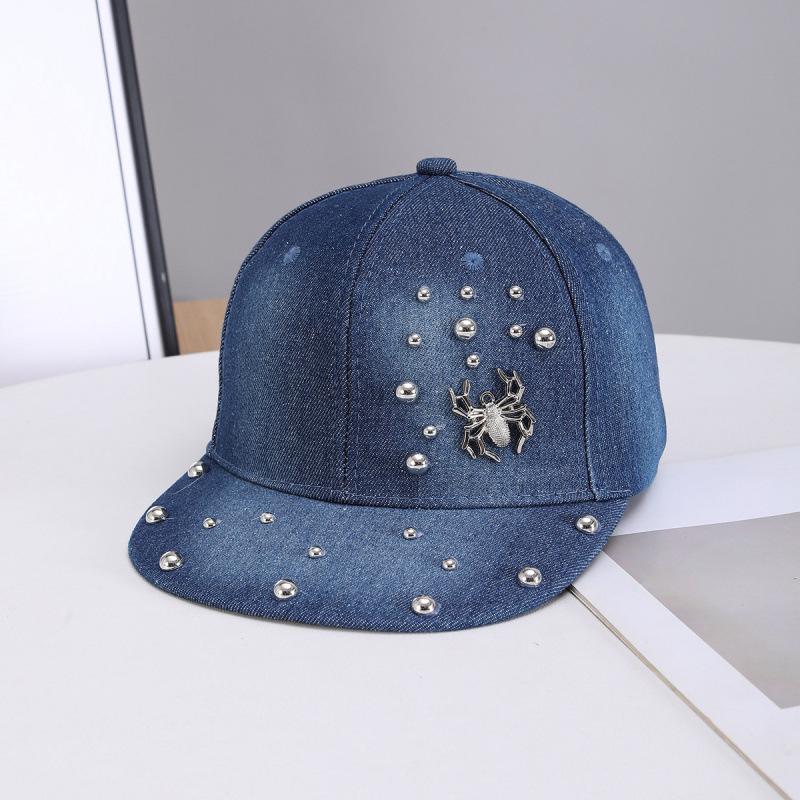 Pentagram Point Diamond Cowboy Hat Retro Washed Baseball Cap Diamond Cowboy Cap Couple Sunshade Baseball Cap Cotton