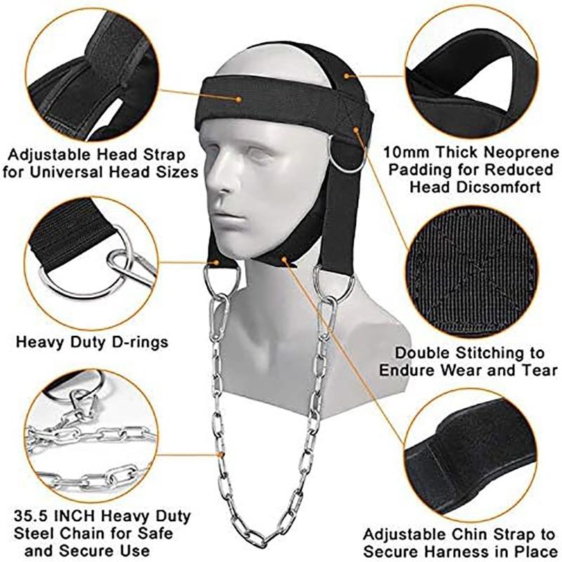 Head Neck Training Head Harness Body Strengh Adjustable Exercise Strap Gym Neck Muscle Power Training Fitness Weight Bearing Cap