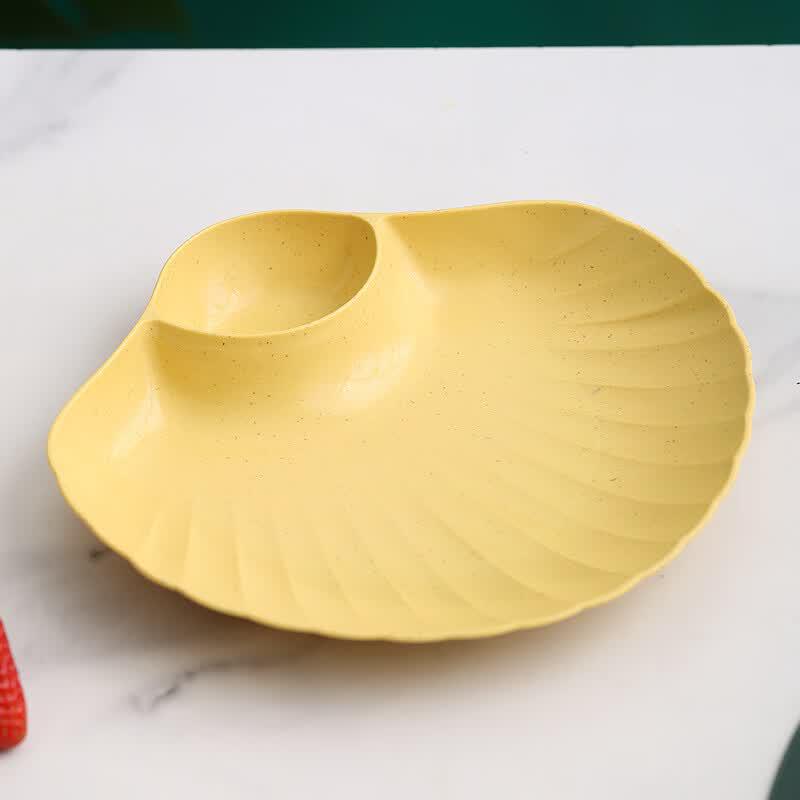 Shell-Shaped Wheat Straw Dining Plate & Tray