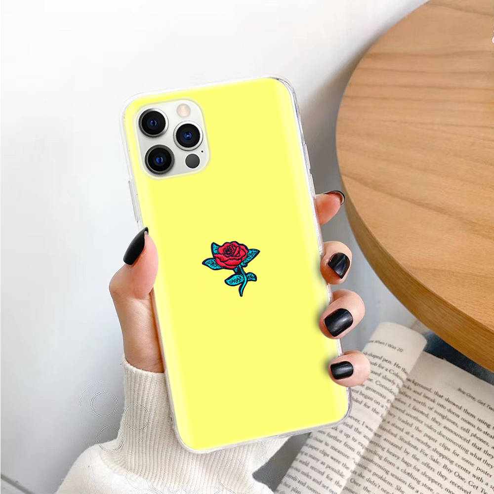 Rose TPU Case for iPhone XR 7 8 14 15 11 12 13 X XS Pro Max Xiaomi Redmi 13C Note 9 Samsung A22 S23 S24 Ultra Plus VIVO