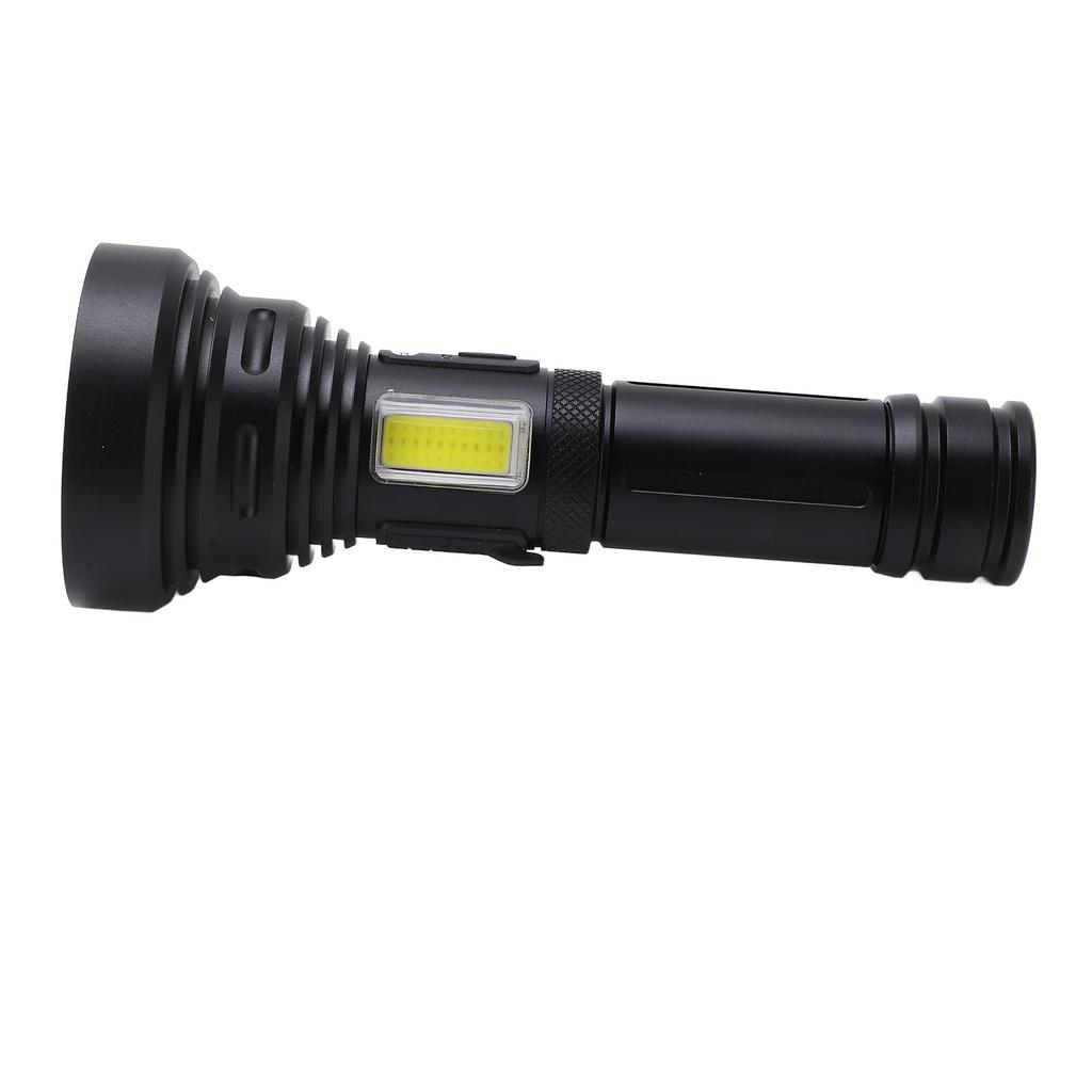 Outdoor USB Rechargeable Flashlight Telescopic Zoom Portable COB Strong Light LED Torch