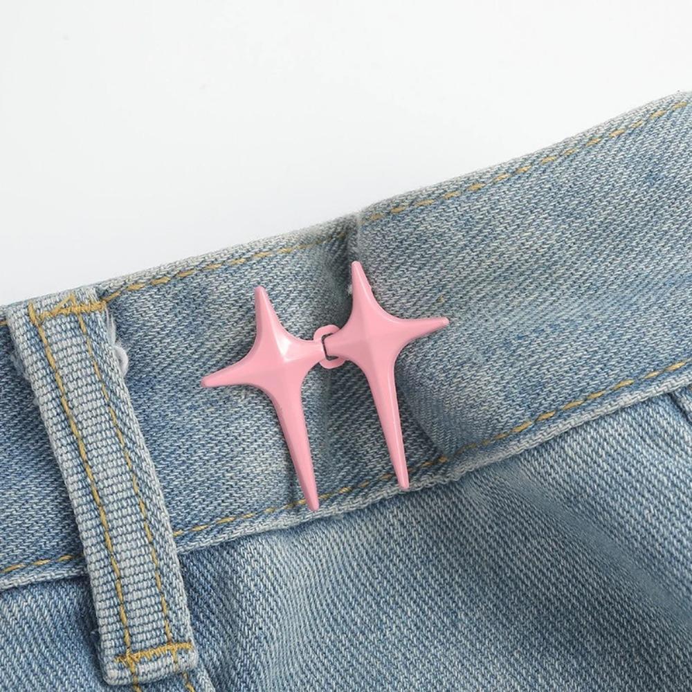 2 Paar Verstellbare Hosenbundschnallen Einziehbare Stiftclips für Jeans Hosen Röcke Taillenstraffer Druckknopf-Versteller Hosen