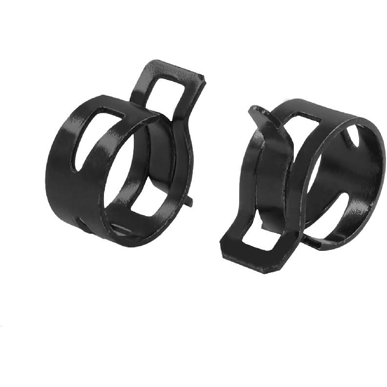 Fuel Line Spring Hose Clamps, 13mm Inner Dia, 20Pcs | Steel Spring Band Type, Black, Pressure Air Clip Clamp, For Silicone Tube Vacuum Hose Water