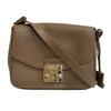 Leather Metropolis Shoulder Bag Beige Leather Women Used