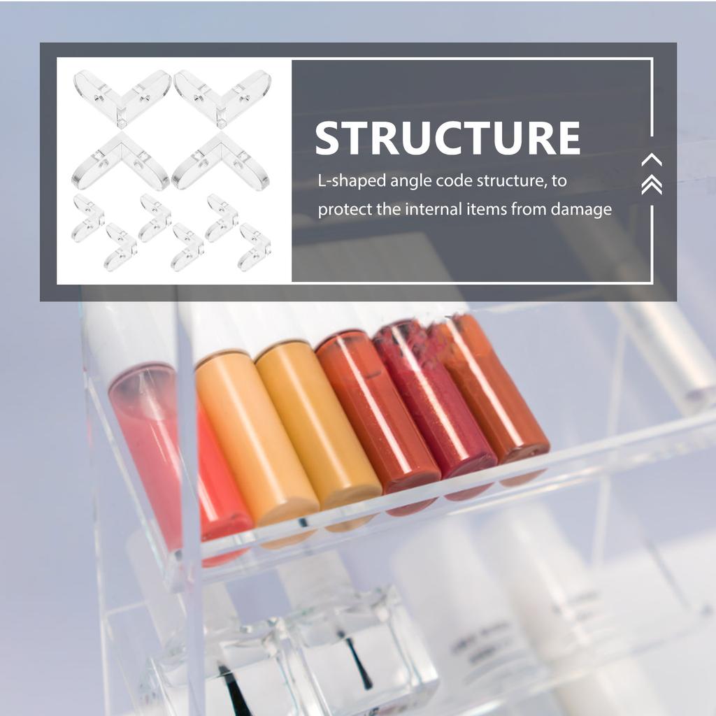 15Pcs Fixed Buckle Corner Code Transparent Bracket Acrylic Braces Clear Angle Connectors Storage Cases Home Decor Figurines