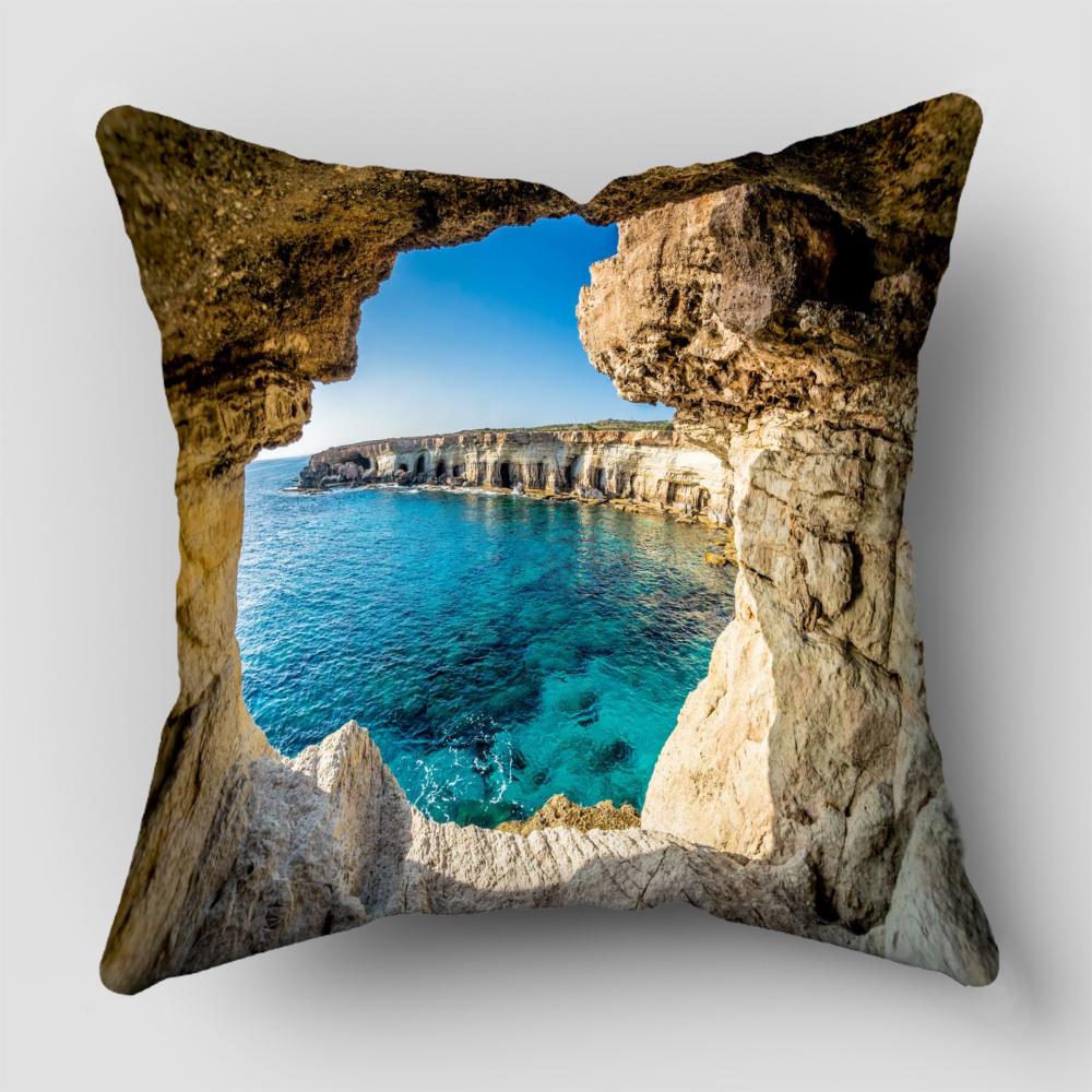1Pc Nature Forest Landscape Pillow Case Mandala Cushion Cover Throw Pillow Case Sofa Home Decorative Pillows Cover 8.1