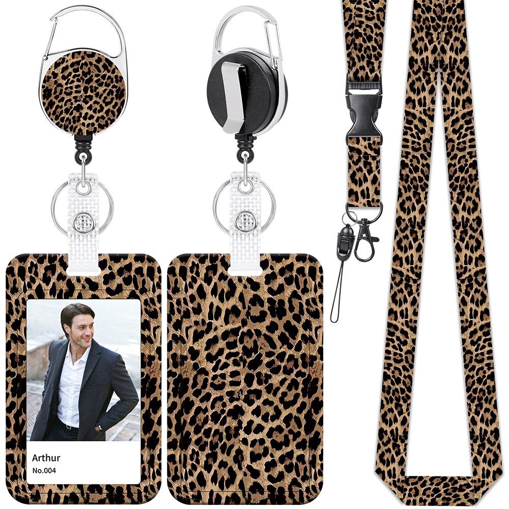 Durable Scratch-Resistant Hard Shell ID Card Holder with Metal Back Clip Lanyard for Employee or Student Badges.
