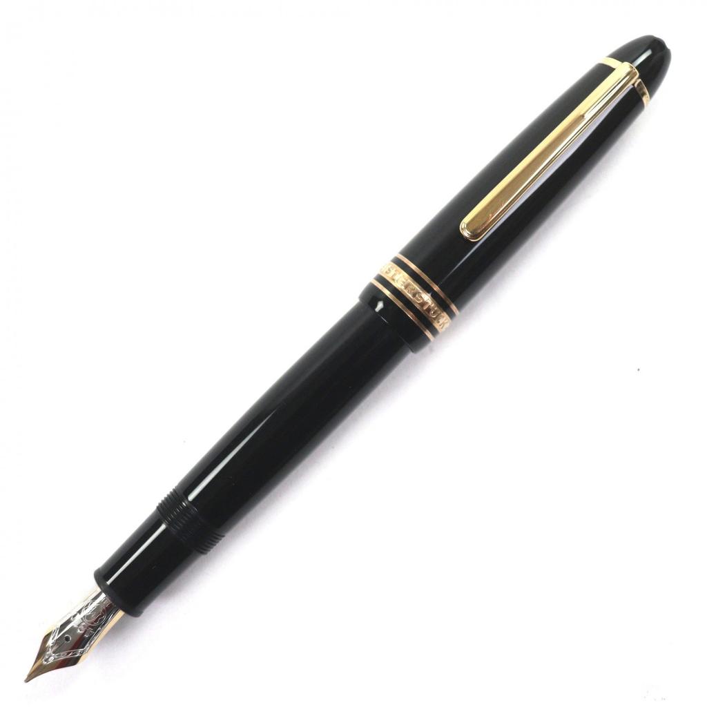 Great MONTBLANC fountain pen Meisterstück 147 Traveler white star black 14K mens Used