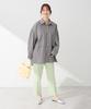 Casual glitter stripe tuck shirt tunic for charcoal gray [Green Parks] women,