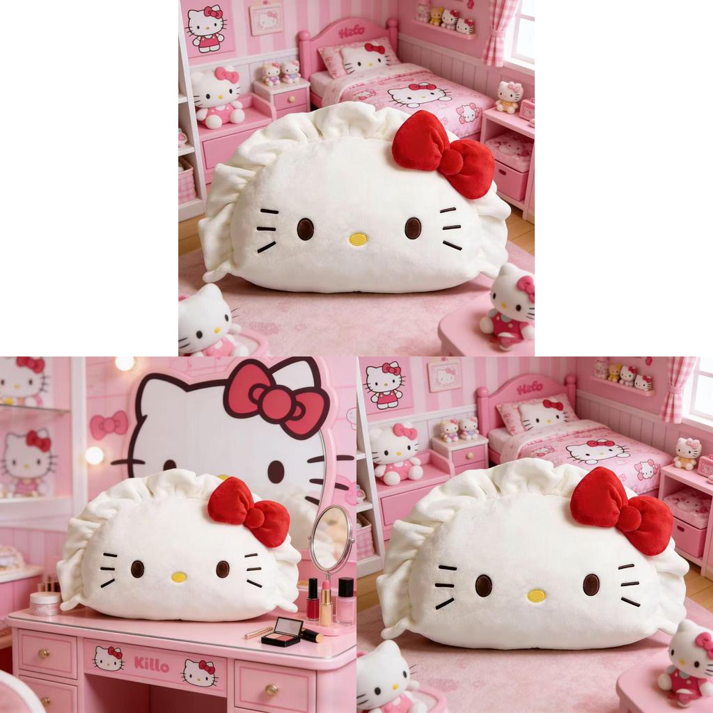 Kt Cat Dumpling Cartoon Plush Pillow For Bed Couch Reading Support