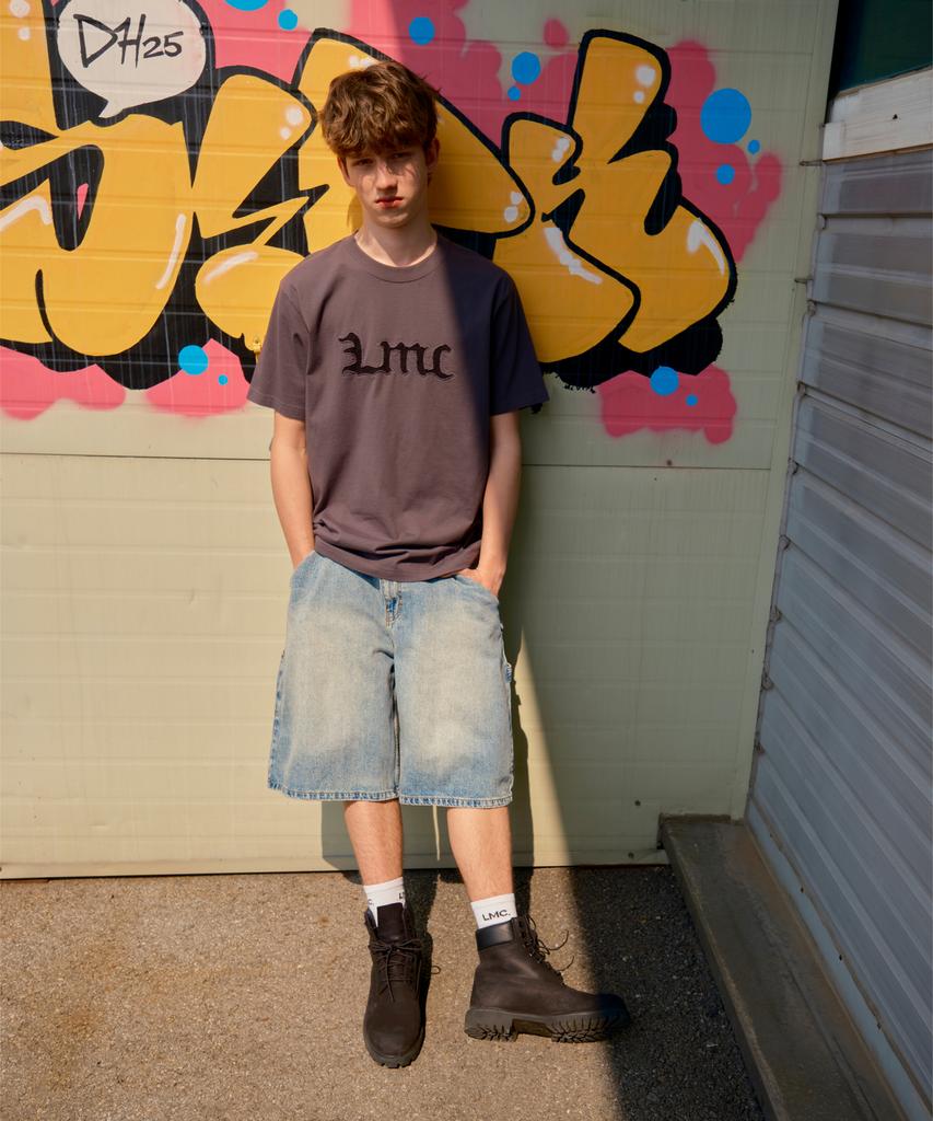 LMC Cut Out Gothic Logo Tee Khaki