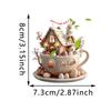 Easter Pendant 2d Flat Acrylic Coffee Cup House Easter Egg Ornaments Coffee Cup House Easter Egg  Hangable Decor Party Supplies
