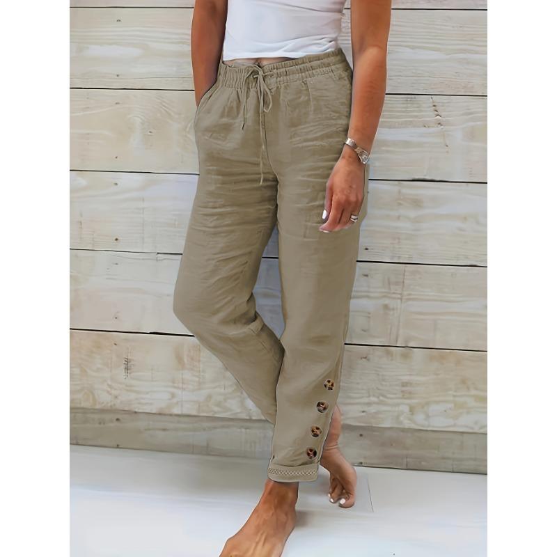 

Женские персонализированные и простые брюки из чистого хлопка XXL