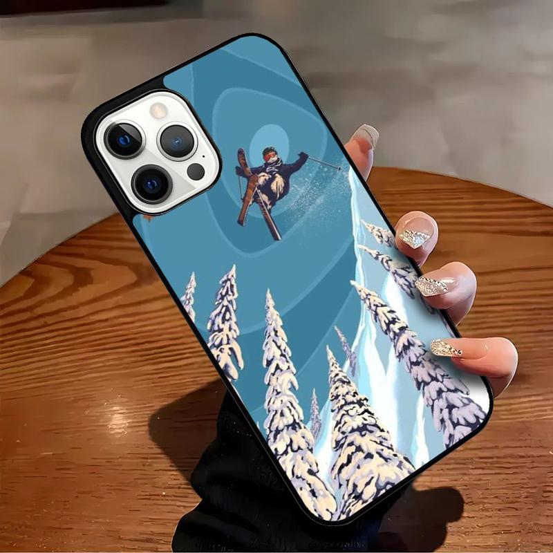 Skiing Snow Snowboard Ski Phone Case For iPhone 17 Air 16 15 14 13 12 11 Pro Max Max Plus Bumper Case Cover
