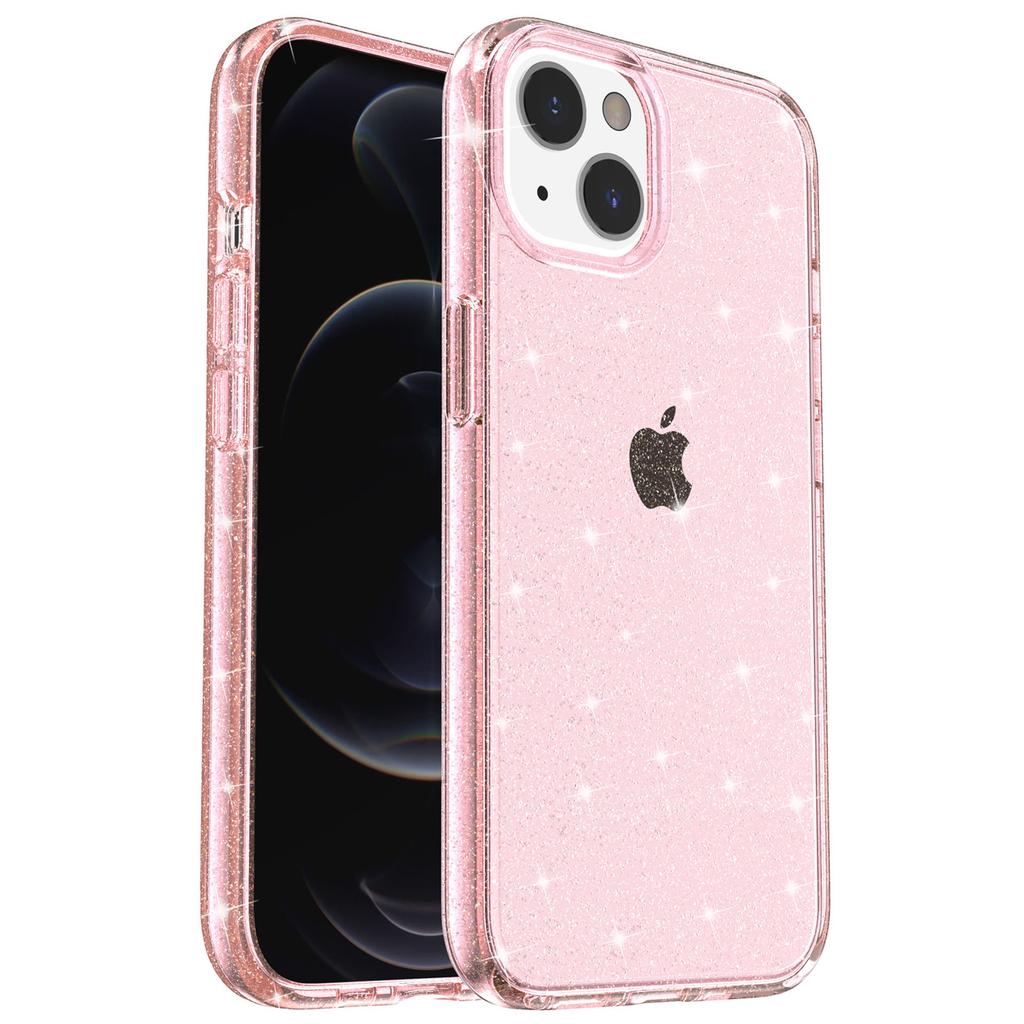 For iPhone 15 Bump Proof Protective Case Sparkly Glitter Hard PC+Soft TPU Phone Cover