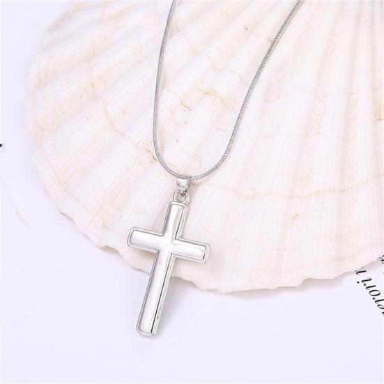 Men Necklace with Card And Box Pendant Thick Hollow Chain Stainless Steel