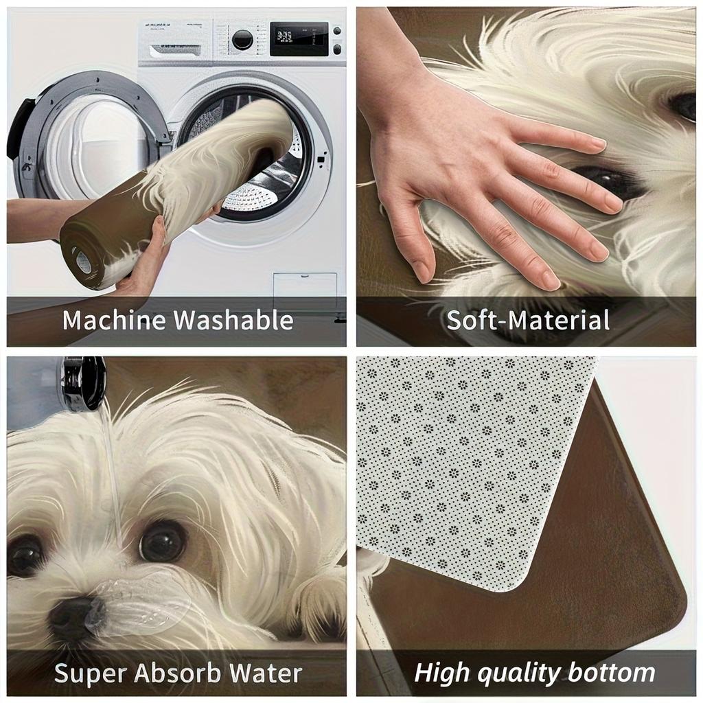 1Pcs Anti Fatigue Kitchen Rugs,Adorable Dog Design Print Waterproof Non-Slip Thick Cushioned Kitchen Mat Heavy Duty Comfort Standing Mat for Kitchen