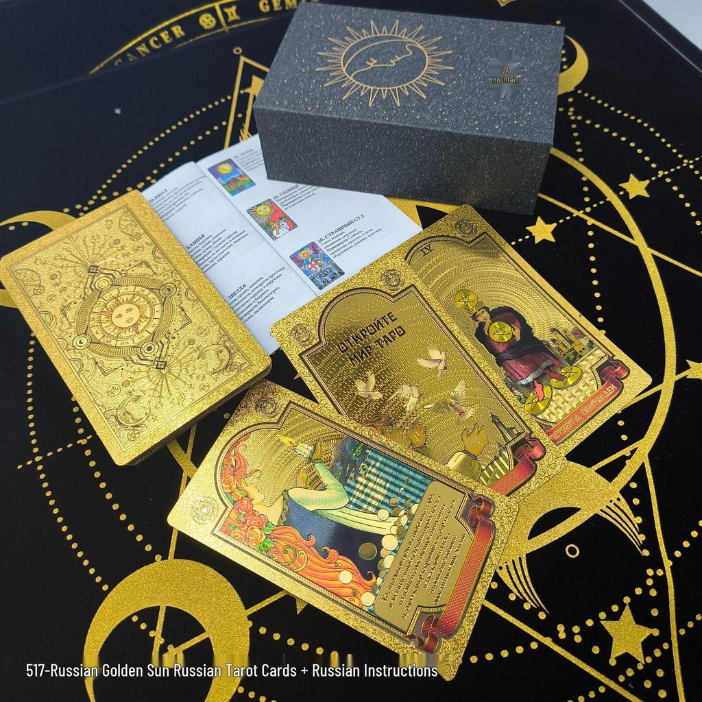 Waterproof Black PVC Tarot Cards - Colorful 78 Card Deck for Board Games