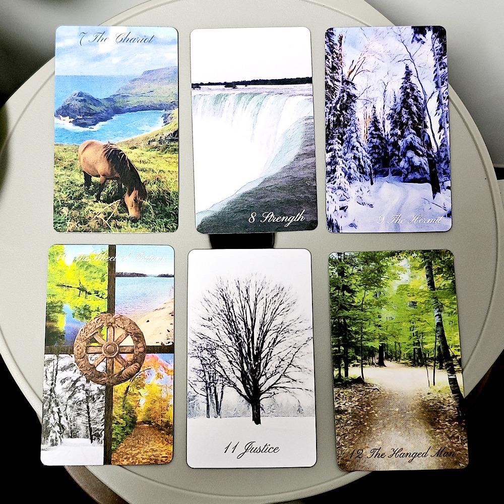 Medytacja w ruchu Tarot 10,3*6cm Łączy się z naturalnymi elementami każdego sezonu 78 sztuk kart tarota opartych na RWS