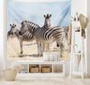 Zebras Tapestry Black White Stripes African Savanna Wild Animals Tapestry Wall Hanging for Home Decor Living Room Bedroom Dorm
