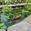 Resin Floating Boat Decoration For Outdoor Garden Pond Landscape Ornament With Realistic Design