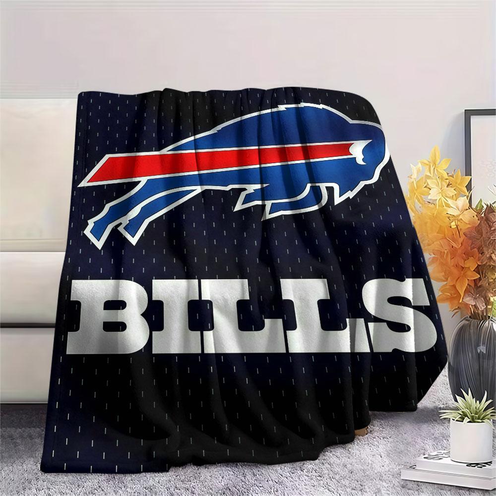 Buffalo Bills Bedruckte Flanelldecke, weicher Überwurf für Schlafzimmer Sofa, waschbar, Fanartikel, tolles Geschenk.