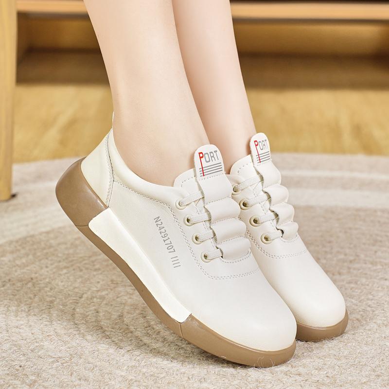 Mocasini cu platformă pentru femei, pantofi casual eleganți din piele, cu talpă groasă pentru creșterea în înălțime, pantofi sport cu talpă groasă