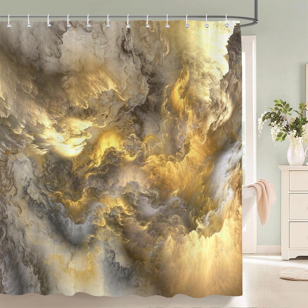Colorful Abstract 3D Printed Bath Curtains Waterproof Polyester Fabric Washable Bathroom Bathtub Shower Curtain With Hooks