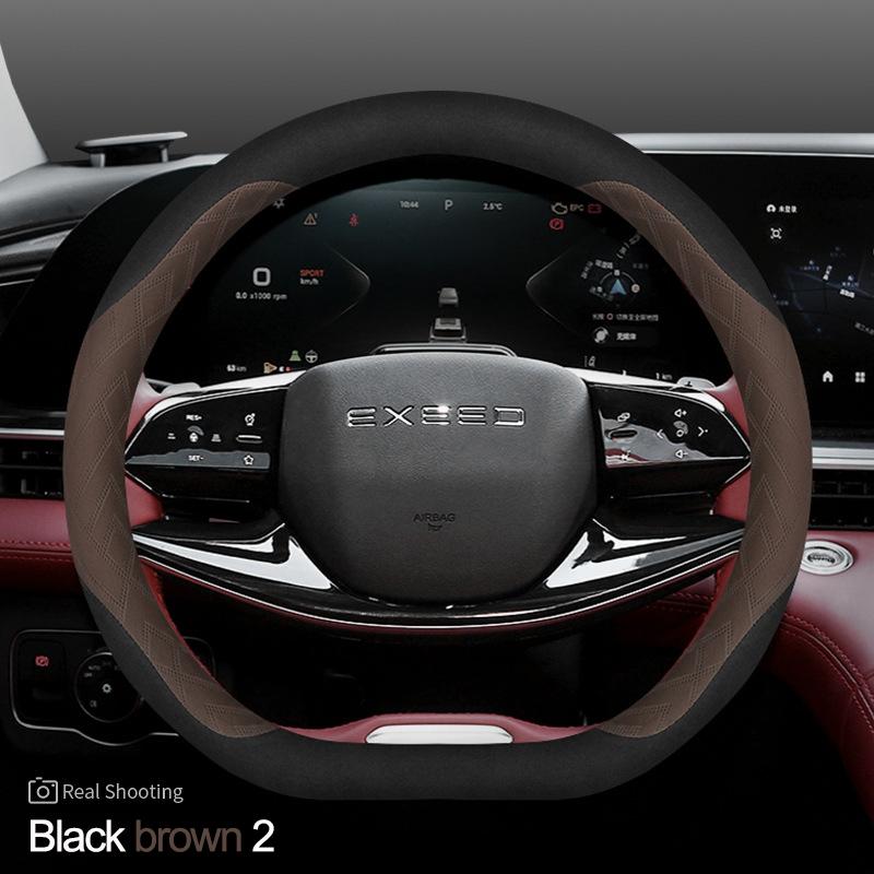 High Leather Braid On Car Auto Steering Wheel Cover Wrap for Exeed Yaoguang LX RX TXL VX TX D Type Steering Wheel Holder