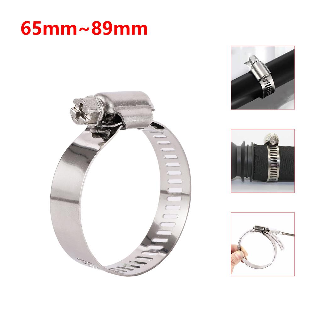 5pcs Stainless Steel 201 Hose Clamp 59~165mm Retractable Hose Clamp Fastener Worm Gear Hose Clamp Garden Water Connection