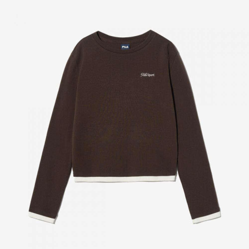 Fila Women Long Sleeve Layered Tee Fs2rlh1152f Braun/W90