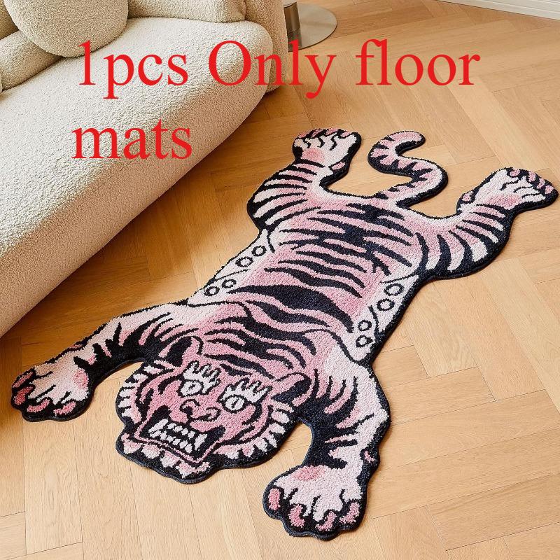 1pcs Irregular Tiger-shaped Rugs Household Animal Rugs Household Bedroom Sofa Floor Mats Non-slip Indoor Carpets