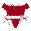 European and American Sexy Off-the-Shoulder Lingerie Set